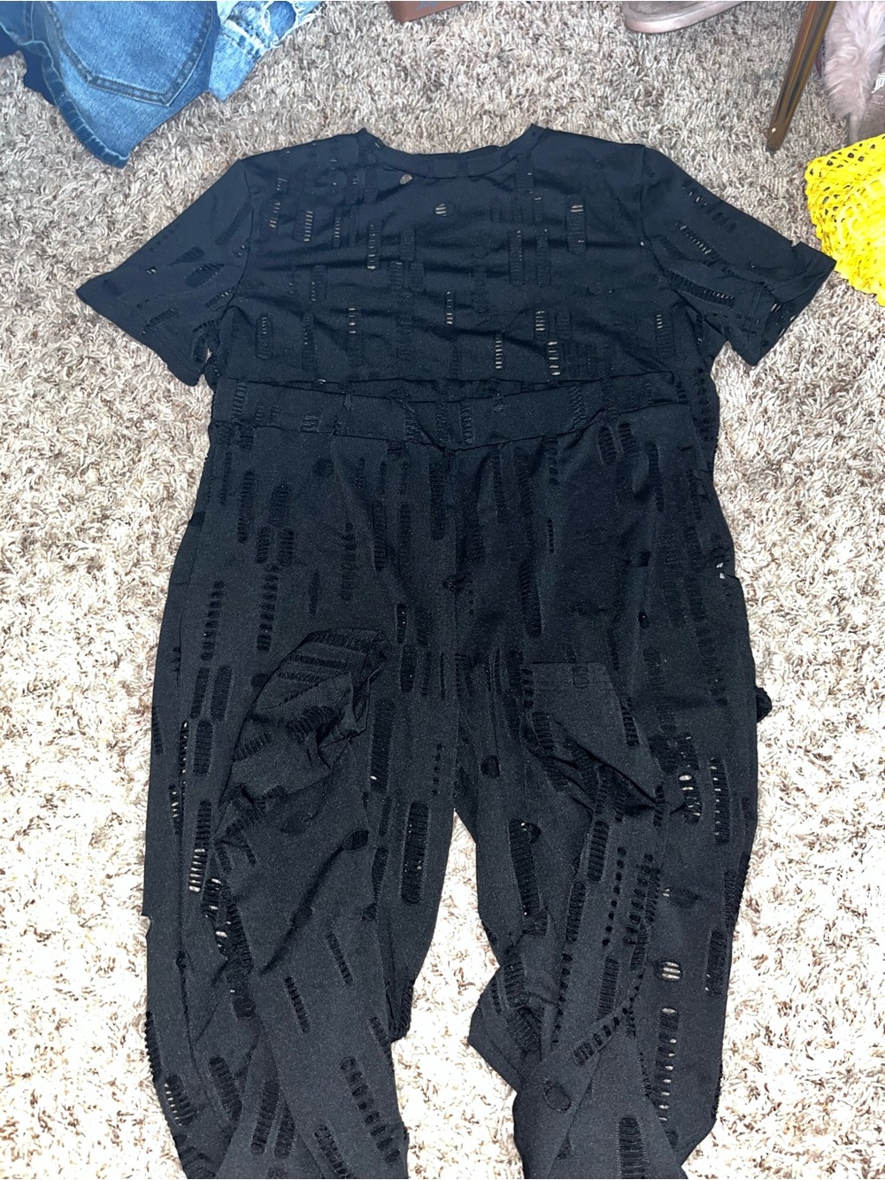 Black Women's Short-Sleeve Jumpsuit